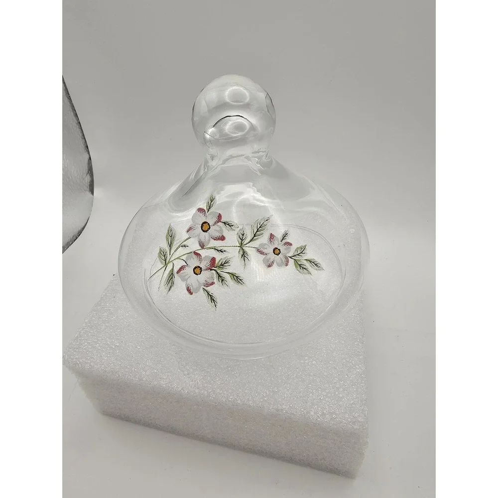 Crystal Clear Industries Handcrafted Crystal Floral Jar with Lid Made in Turkey
